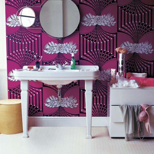 kylpyhuoneen sisustus vaaleanpunainen kuvio ylellisyyttä