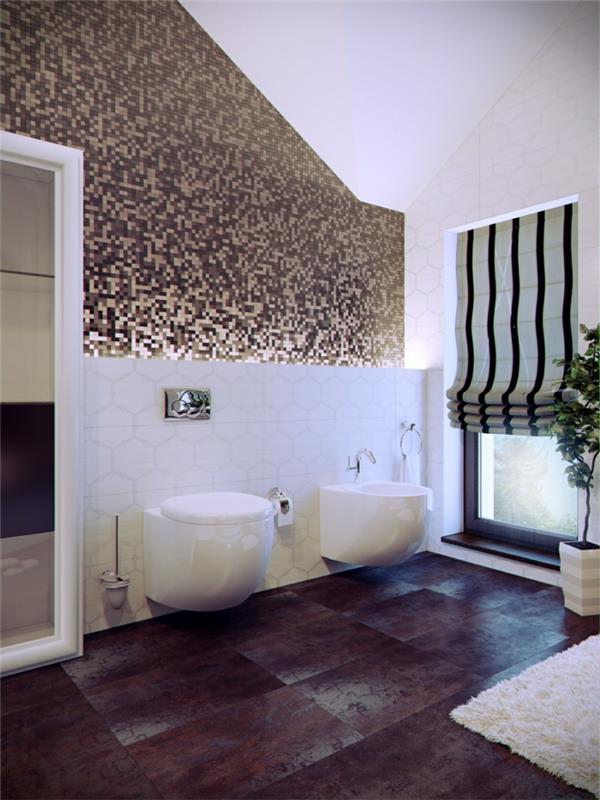 kylpy laatat viileä aksentti seinä valkoinen matto kylpy ideoita