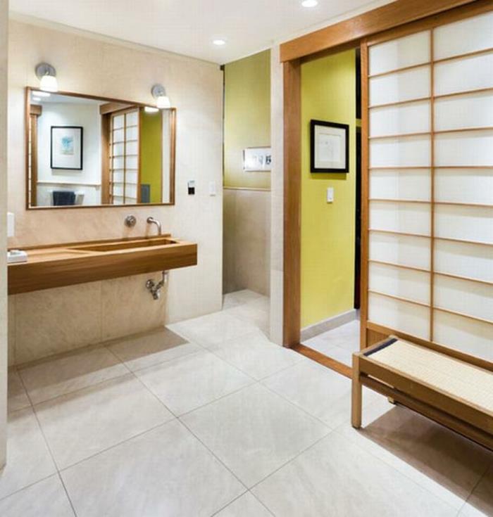 kylpyhuoneen kalusteet japanilainen minimalistinen näyttö vaalea puu