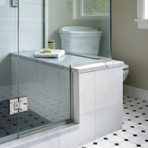kylpyhuoneen kalusteet penkki suihkukaappi marmorinen ilme