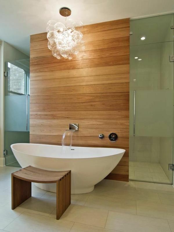 kylpyamme vapaasti seisova kylpyhuone esimerkkejä puuelementeistä