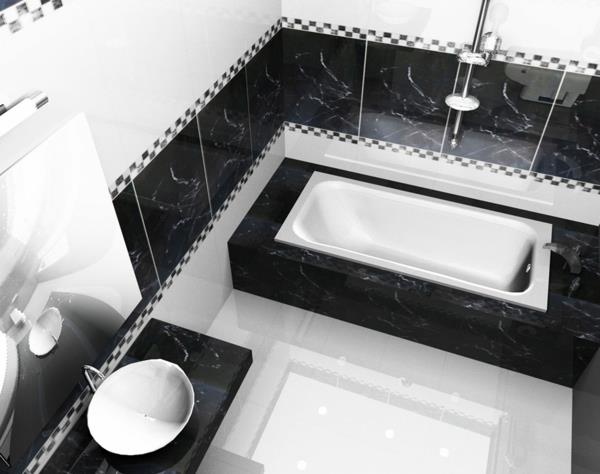 kylpyammeen pukeutuminen sisäänrakennettu kylpyamme kylpyhuoneen laatat musta