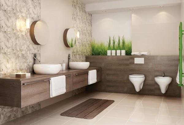 kylpyhuoneen ruskea beige lattia
