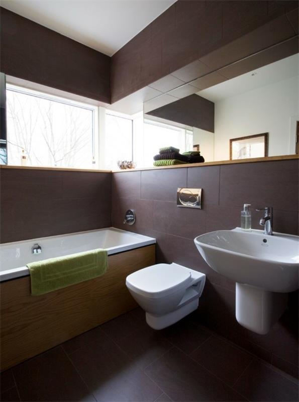 kylpyhuone ruskea pieni kylpyhuone sisustusideoita