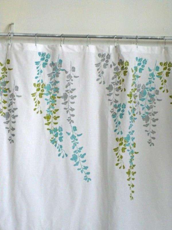 kylpyhuoneen muotoilu kylpyhuoneen verhot suihkuverho wisteria -kuvio