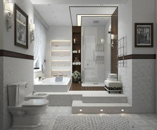 kylpyhuoneen suunnittelu kuvia ideoita epäsuora valaistus wc