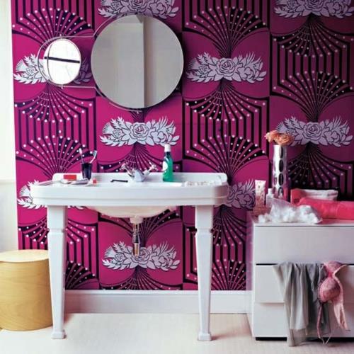 kylpyhuone design huonekalut naisten seinämaalaus tapetti violetti kuvio