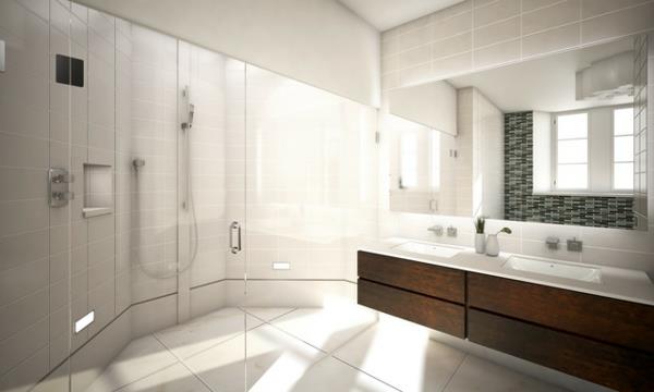 kylpyhuone suunnittelu laatat jalo puu lasiovet