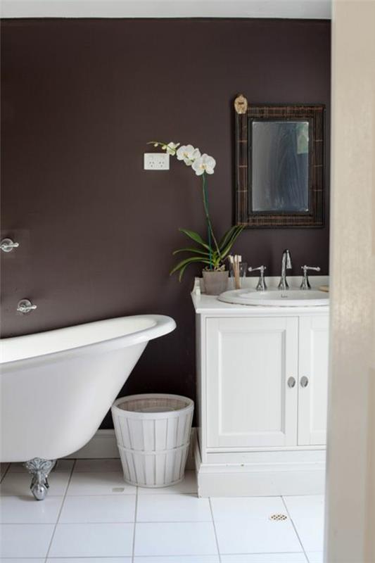 kylpyhuoneen suunnitteluideat seinän väri ruskeat sävyt