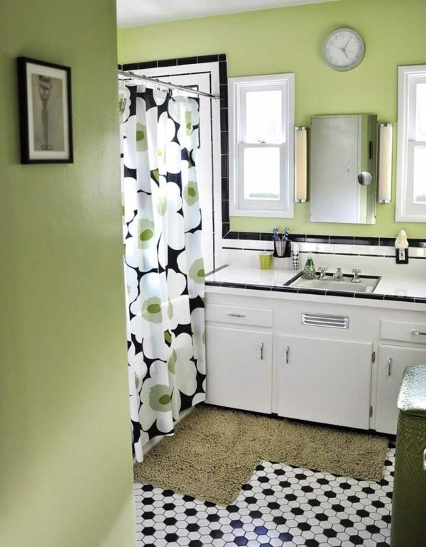 kylpyhuoneen kalusteet pastellinvihreät seinät