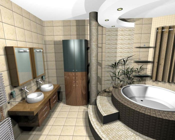 kylpyhuone suunnittelu feng shui kylpyhuone laatat moderni kylpyamme
