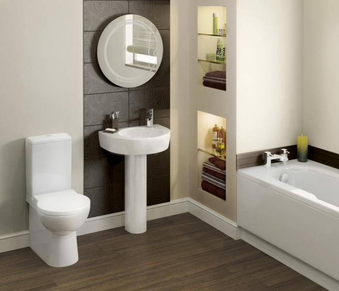 kylpyhuoneen suunnittelu feng shui valkoinen kylpyhuonekalusteet kylpyhuoneen peili