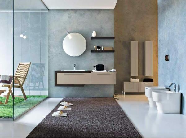 kylpyhuone ideoita moderni sisustus matto