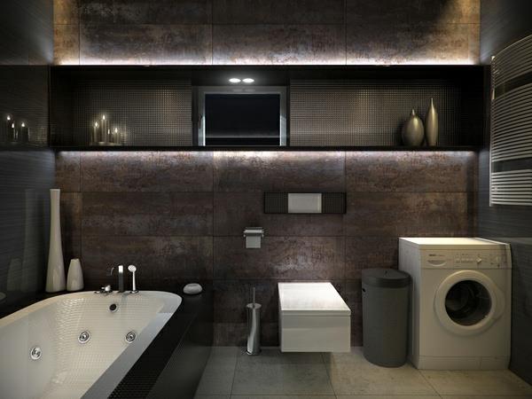 kylpyhuone ideoita moderni tumma väri suunnittelu