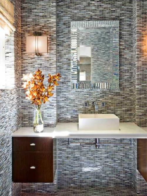 Kylpyhuoneen sisätilat ylelliset tekstuurit alkuperäinen muotoilu