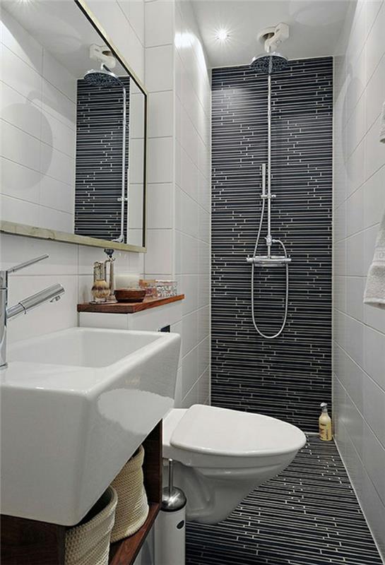 kylpyhuone laatat tyylikäs seinän suunnittelu aksentti seinäsuihku