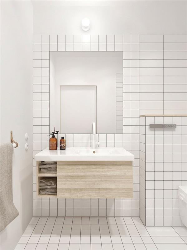 kylpyhuone laatat valkoinen kylpy laatat seinäpeili kylpyhuone ideoita