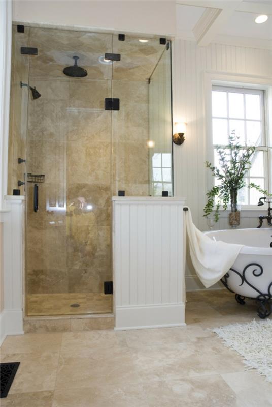 kylpyhuone suunnittelu kylpyhuone laatat suihkukaappi takorauta