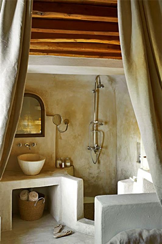 kylpyhuoneen suunnittelu kylpyhuoneen suunnitteluideat avoimet kattopalkit