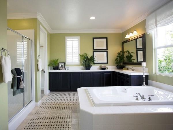 kylpyhuoneen suunnittelu vaaleanvihreät seinäalueet