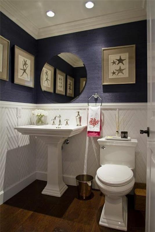 kylpyhuoneen suunnitteluideoita chevron -kuvio violetti seinäsuunnittelu