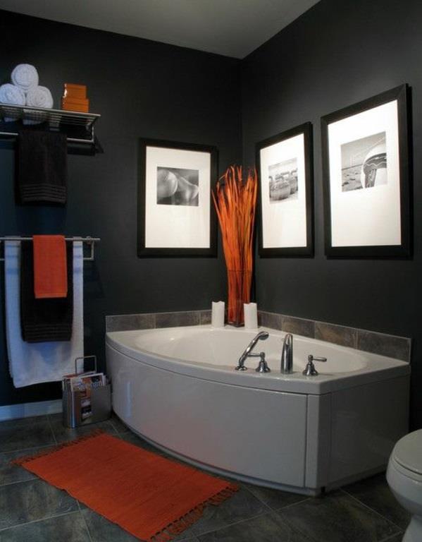 kylpyhuoneen suunnitteluideoita kylpyhuonekalusteet jaccuzi -oranssi aksentti