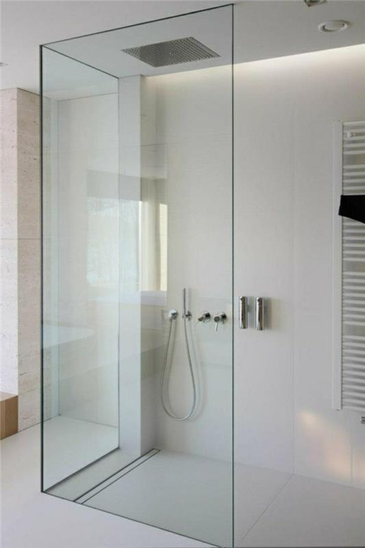 kylpyhuoneen suunnitteluideat kävelevät suihkussa suihkuseinät lasi