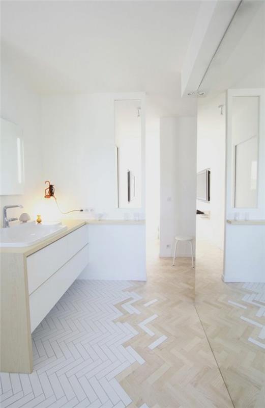 kylpyhuone suunnittelu laatat lattialaatat sekoita parketti