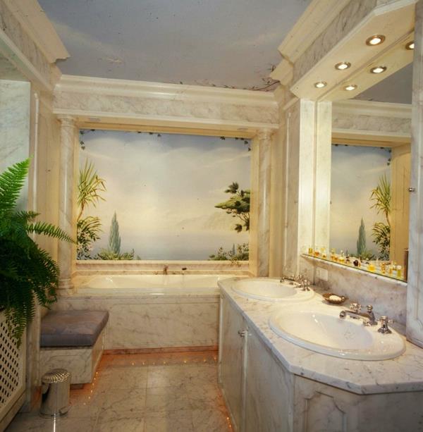 kylpyhuoneen seinän koristelu kylpyhuoneen laatat