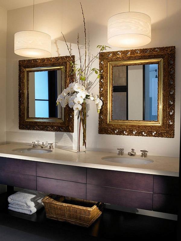 kylpyhuoneen valaisimet alaosa violetti kaksinkertainen peili riippuvalaisimet