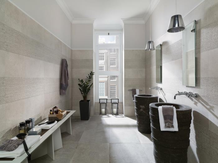 kylpyhuone laatat ideoita lattialaatat seinälaatat moderni kasvi ikkuna