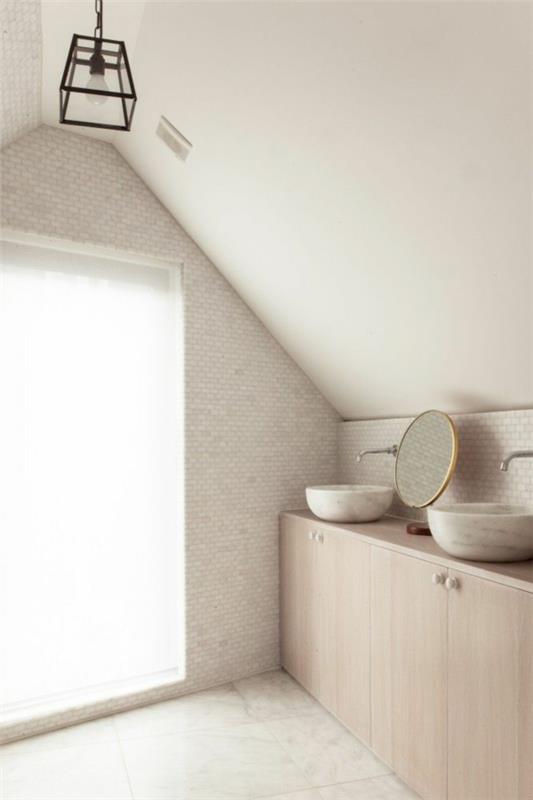 kylpyhuoneen suunnitteluideat modernit beige -kalusteet