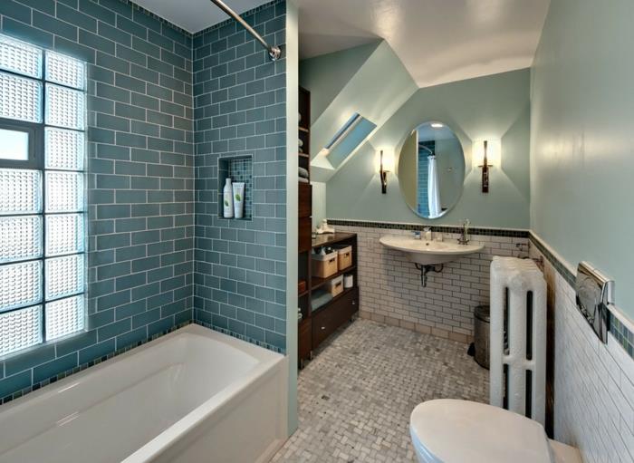 kylpyhuone ideoita kylpyhuone laatat vihreä valkoinen vaaleanvihreä seinät