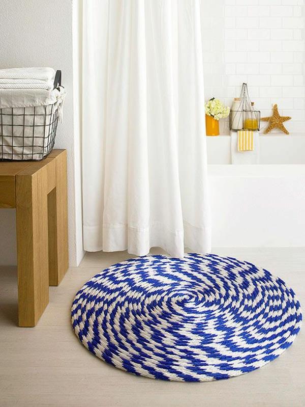 kylpyhuoneen matto kylpyhuoneen matot kylpyhuoneen matot pyöreä sininen valkoinen
