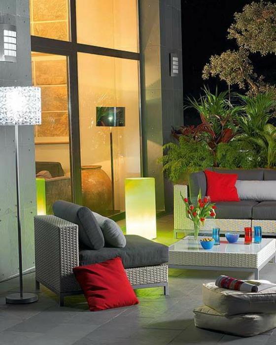 parveke suunnitteluideoita terassisuunnitteluun lattiavalaisin valaistus istuinkulma sohvapöytä