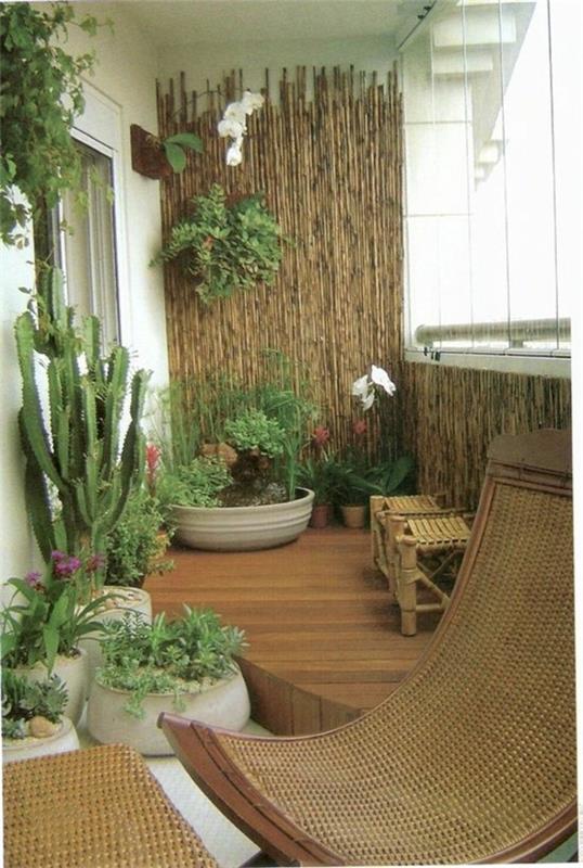 parveke yksityisyysnäyttö bambu parveke huonekalut rottinki parveke istutus