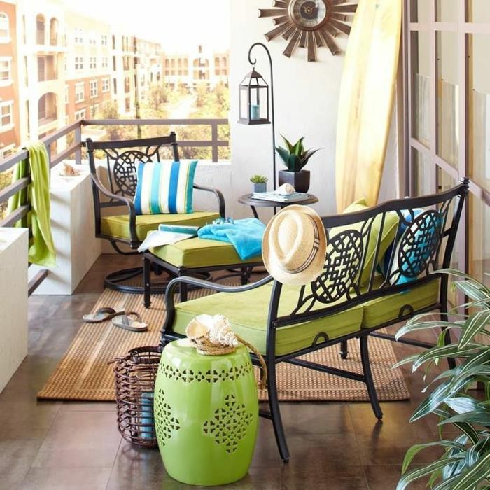 parveke huonekalut terassi design sohva nojatuoli ottomaanien sivupöytä posliini jakkara vihreä