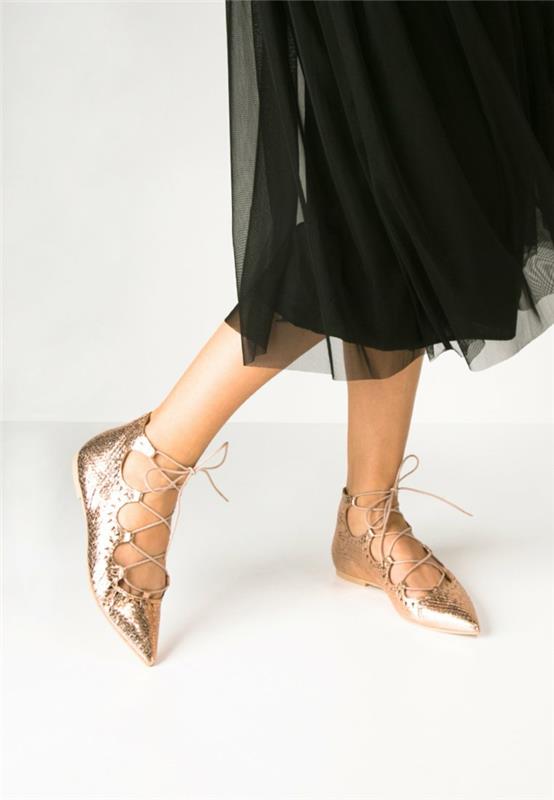 ballerina kengät muoti trendit kaunis ballerinat kulta