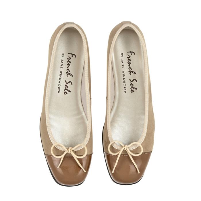 ballerina kengät muoti trendit mokkanahka lakka beige ruskea