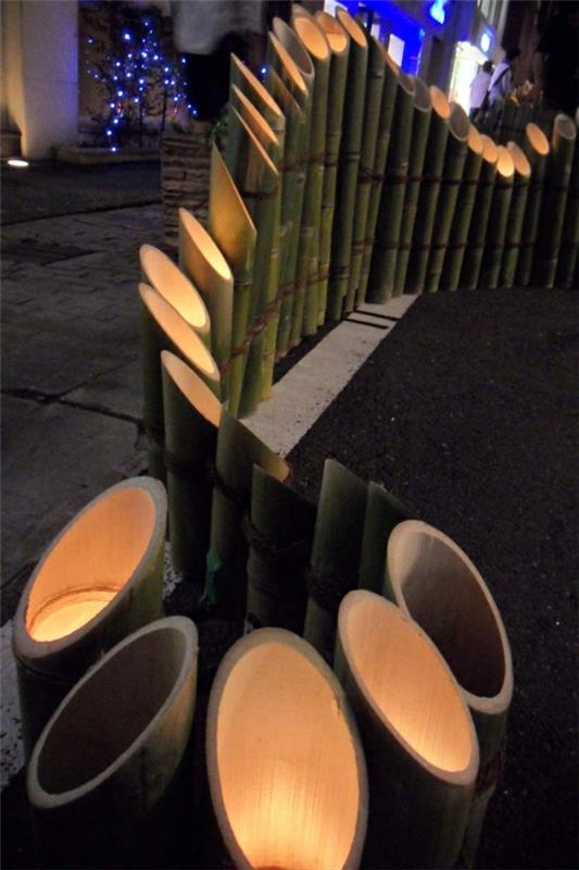 bambu koristelu bambu puu aidan valaistus