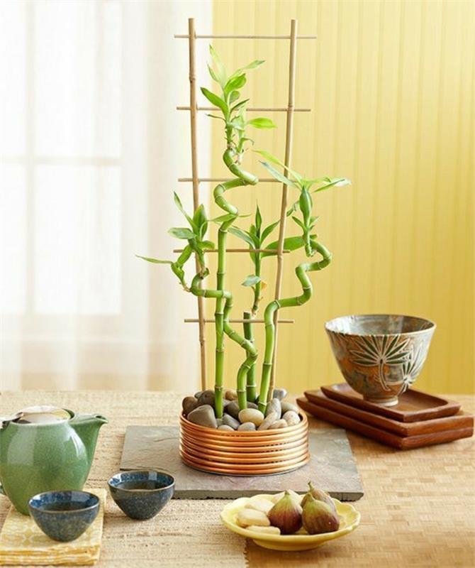 bambu koristelu bambu tikkuja ideoita kodin tarvikkeet pöytäkoristeet pikkukivet juo teetä