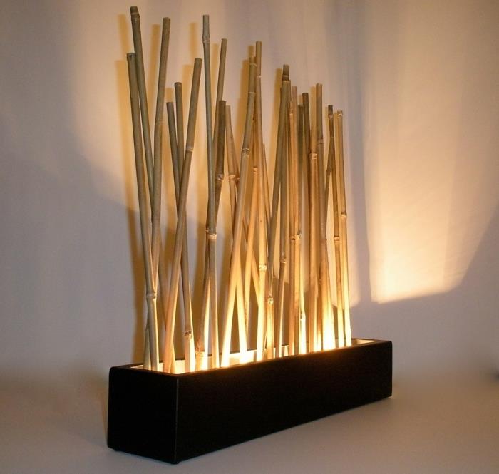 bambuhuonekalut bambu koristekoriste, joka on valmistettu bambu seinäkoristeesta seinävalaisin lattiavalaisin
