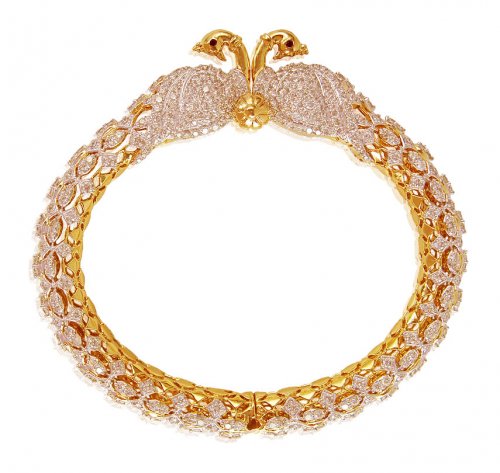 Peacock Style Diamond Kada