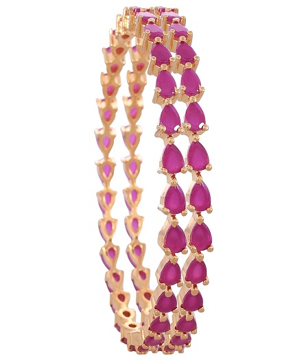 Teardrop Style Ruby Bangles