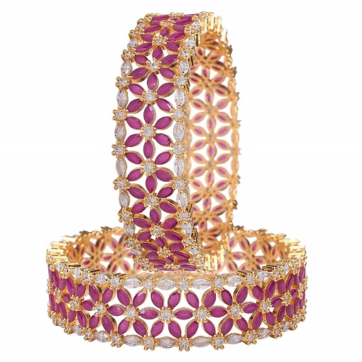 Heavy Kada Style Ruby Bangles