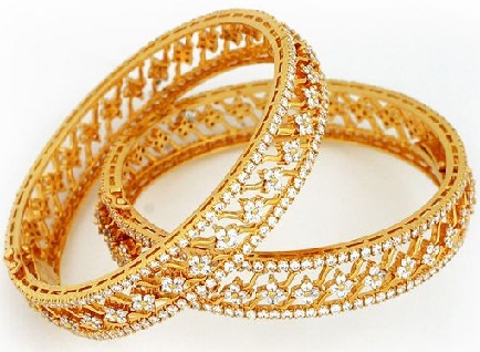Guld og diamant armbånd