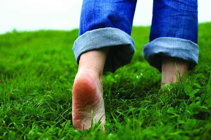 kävely paljain jaloin terveellinen elämä tärkeintä on terveet elämäntavat terveet jalkojen hoito jalkahoito ruoho