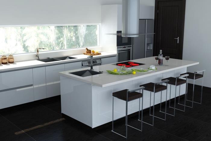 baarituoli design keittiökalusteet valkoinen keittiösaari