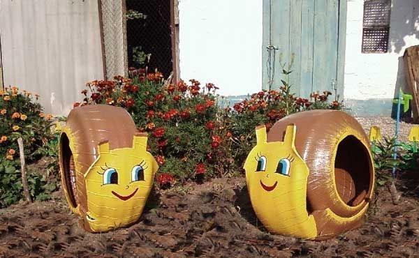 DIY puutarhahahmot autonrenkaista