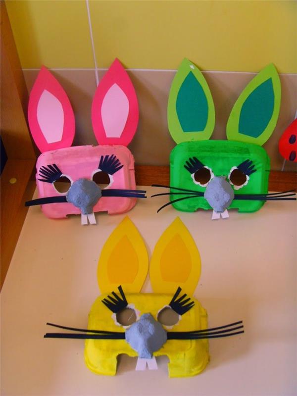 käsityöideoita pääsiäinen pääsiäispupu muna laatikko värillinen DIY ideoita